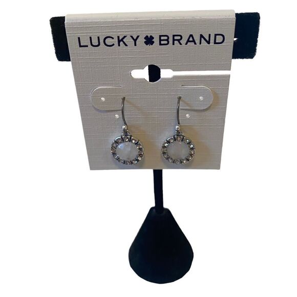 Delicate Looking Pave Drop Earrings w/ Pearly Center. - Picture 1 of 5
